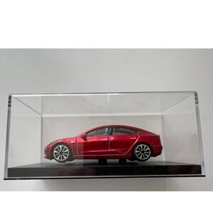 Genuine Tesla Model 3 Diecast 1/43 Burago Red Elon Musk Reservation Car Unused